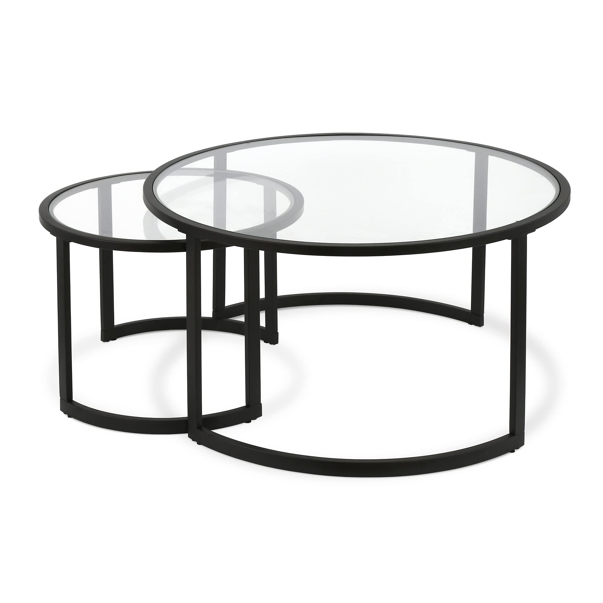 Round Nested Coffee Table Set in Blackened Bronze - Modern Living Room Furniture for Small Spaces, Home Decor & Coffee Table Styling Ideas