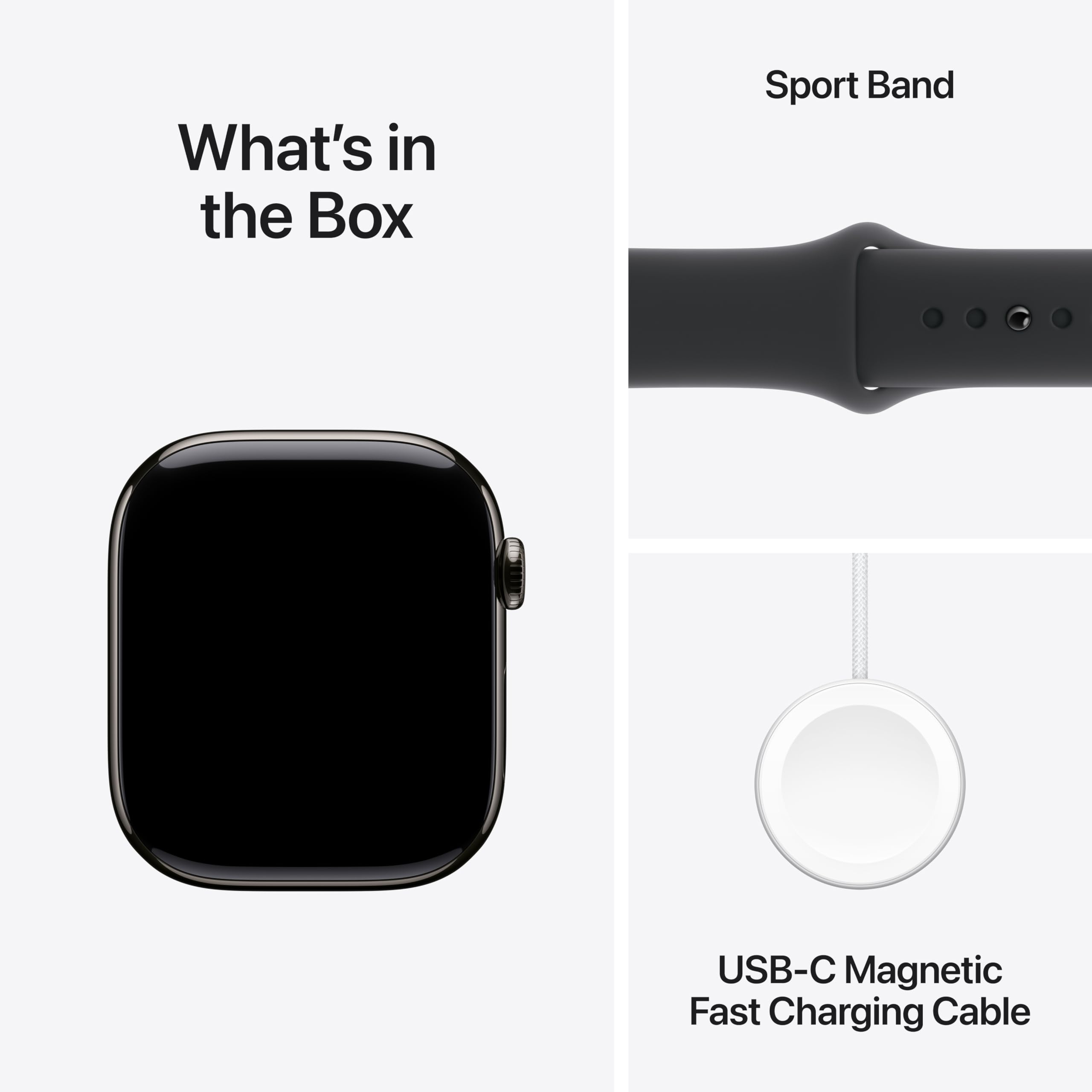 Apple Watch Series 10 [GPS + Cellular 46mm] Titanium Smartwatch with Black Sport Band - Fitness Tracker, ECG Monitor, Always-On Retina Display, Water Resistant for Running, Swimming & Daily Wear