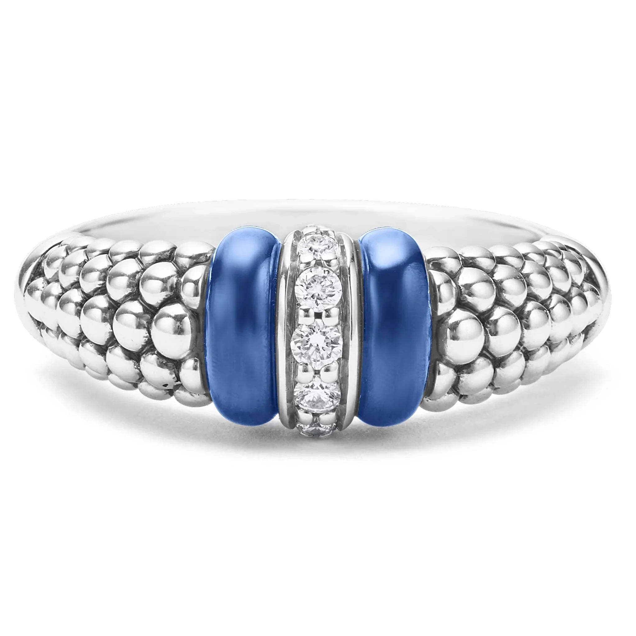 Elegant Ceramic and Diamond Caviar Ring for Women - Luxury Fashion Jewelry Gift for Anniversary, Valentine's Day & Special Occasions