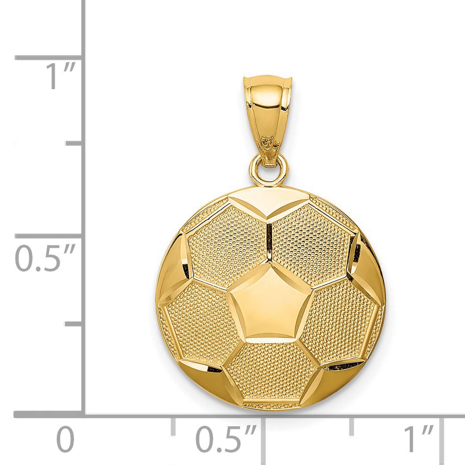 14k Yellow Gold Soccer Ball Pendant Necklace - Elegant Football Jewelry Gift for Players & Fans - Perfect for Games, Gifts & Sports Events