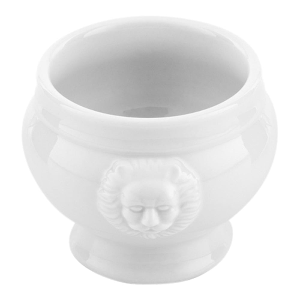6 oz White Porcelain Lion Head Soup Bowls - Set of 10, Round Asian Style Rice Noodle Bowls (4