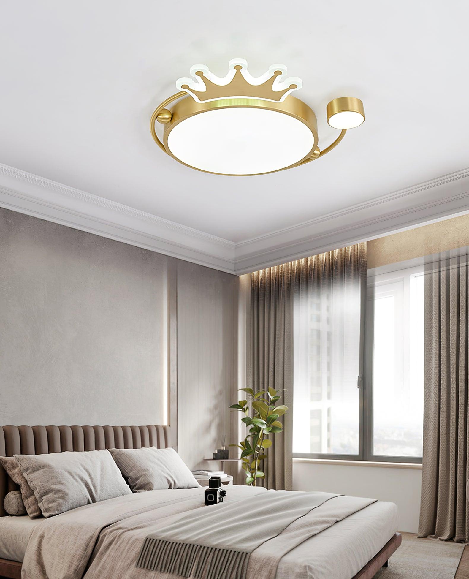 Elegant Crown Ceiling Light Fixture - Modern Crystal Chandelier for Dining Room, Bedroom & Living Room - Perfect for Home Decor & Wedding Events