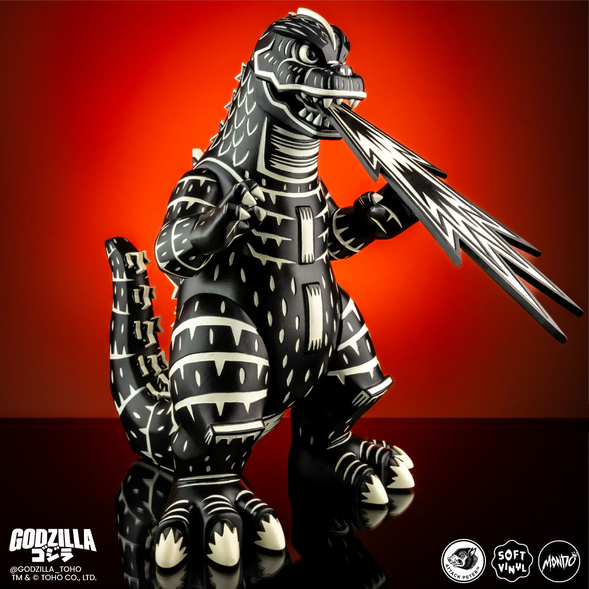 Godzilla Vinyl Designer Figure by Attack Peter - Linocut Variant Collectible Toy for Home Decor, Gift & Pop Culture Display