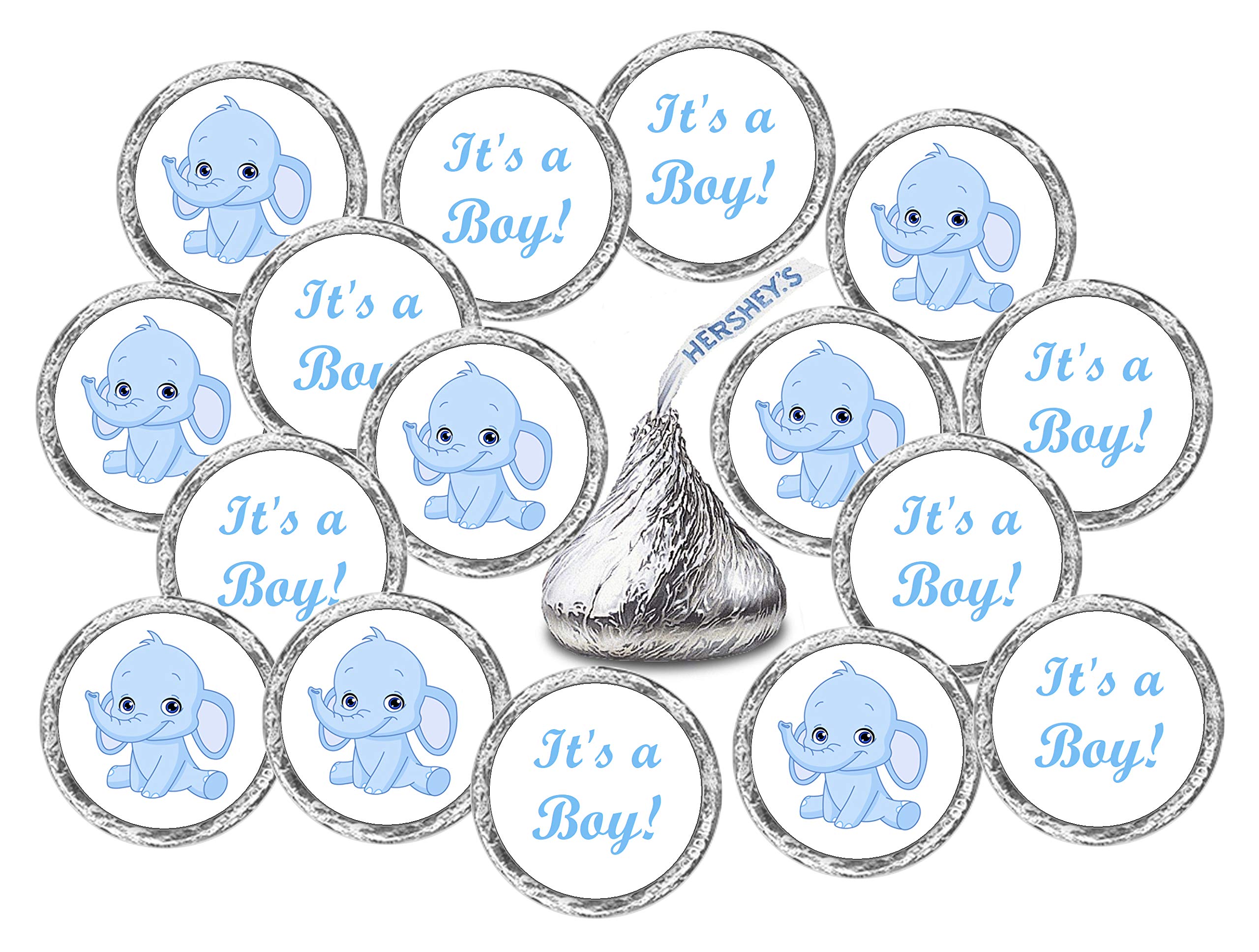 324 Blue Elephant Baby Shower Stickers - 'It's a Boy' Party Favors, Labels & Decorations for Baby Showers & Sprinkle Parties | Made in USA | Perfect for Gift Wrapping, Nursery Decor & Party Invitations