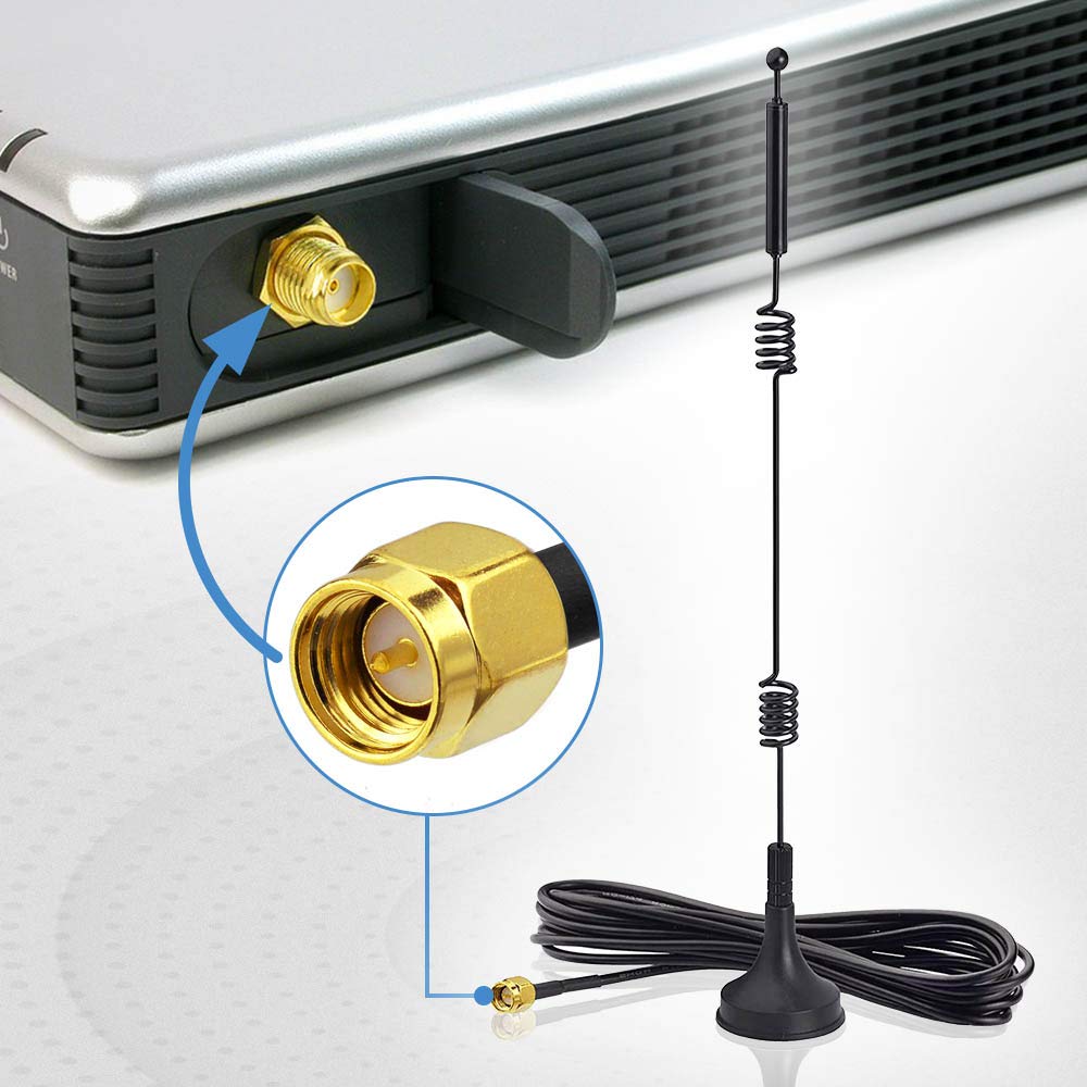 Bingfu 9dBi Dual Band WiFi Antenna 2.4GHz 5GHz 5.8GHz with Magnetic Base SMA Male Connector for Wireless Security Cameras, Surveillance Systems, Vehicle Backup Cameras & Reversing Monitors - Perfect for Home Security, Truck Trailers, and Rear View Monitoring