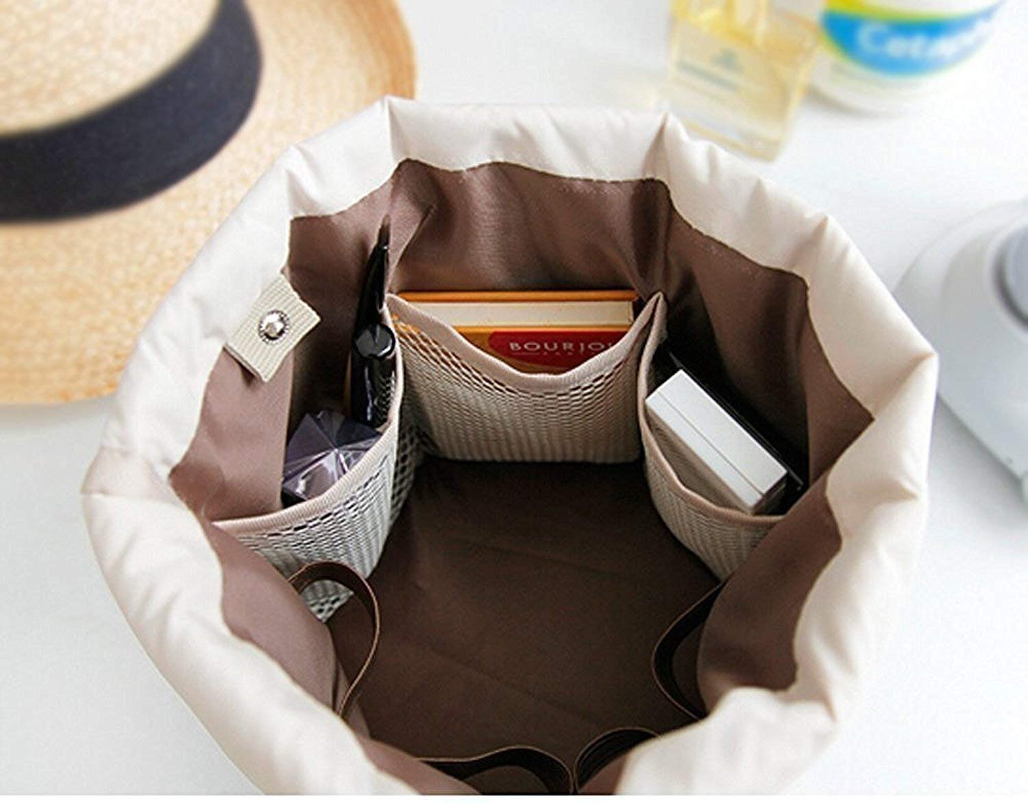 OCTOPUS PRIME Barrel Shaped Cosmetic Pouch - Waterproof Makeup Bag for Travel & Daily Use | Round Cosmetic Case Organizer | Perfect for Toiletries, Brushes & Beauty Essentials