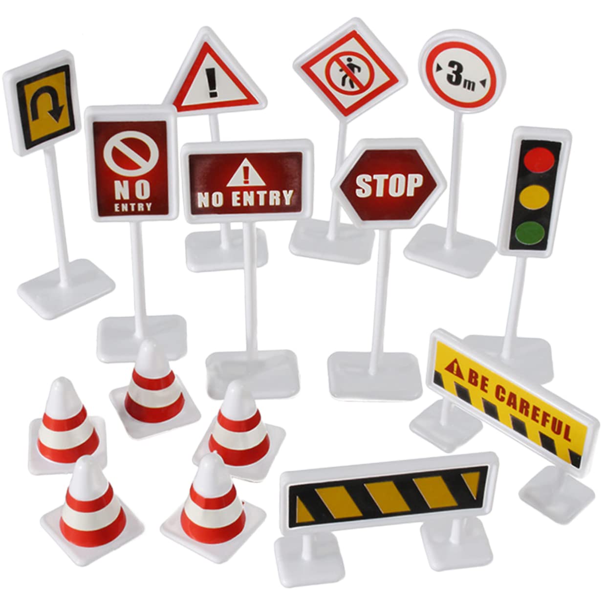 10 Sets Mini Roadblock Sign Toys - Educational Traffic Cones & Road Signs for Kids, Train Sets & Miniature Scenes - Perfect for Bedroom Play, Drawer Storage & DIY Traffic Layouts