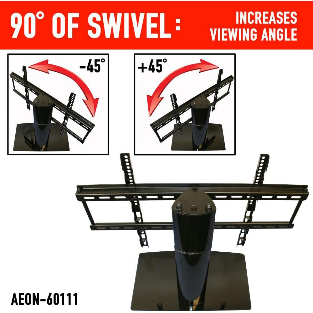 Aeon Universal Swivel Height Adjustable Tabletop TV Stand - Open Box - Perfect for Living Rooms, Bedrooms & Dorm Rooms