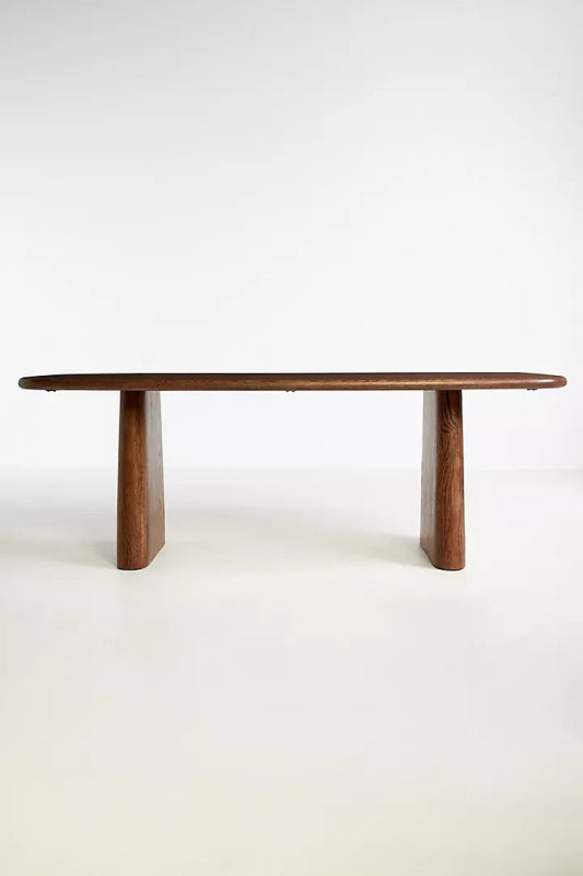 Handmade Solid Wood Rectangle Dining Table - Natural Finish - Farmhouse & Modern Style for Dining Room, Kitchen, or Outdoor Patio