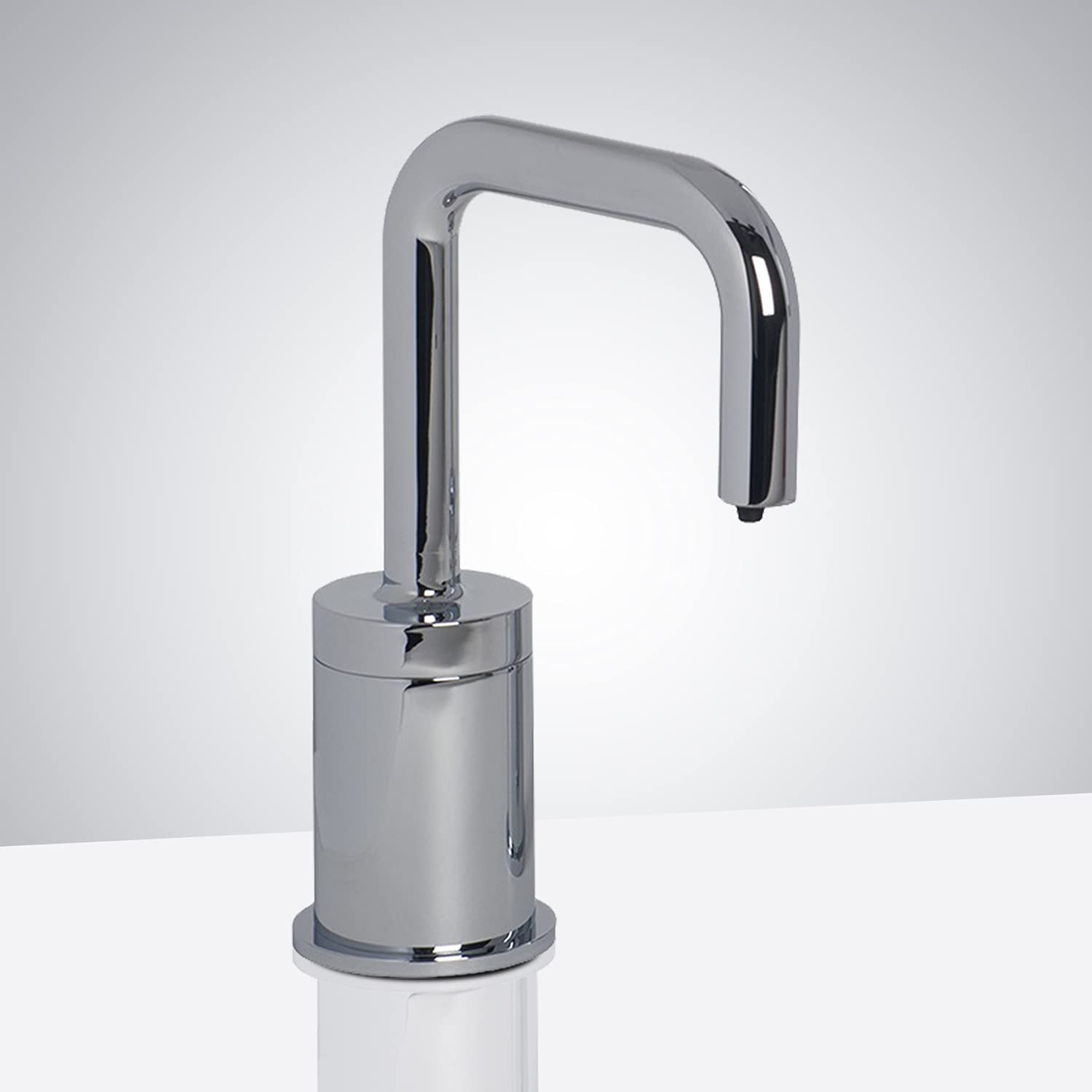Fontana Showers Trio Commercial Touchless Electronic Soap Dispenser FS10089 - Modern Deck Mount Solid Brass Soap Dispenser with Polished Chrome Finish - Ideal for Restaurants, Hotels, and Upscale Bathrooms