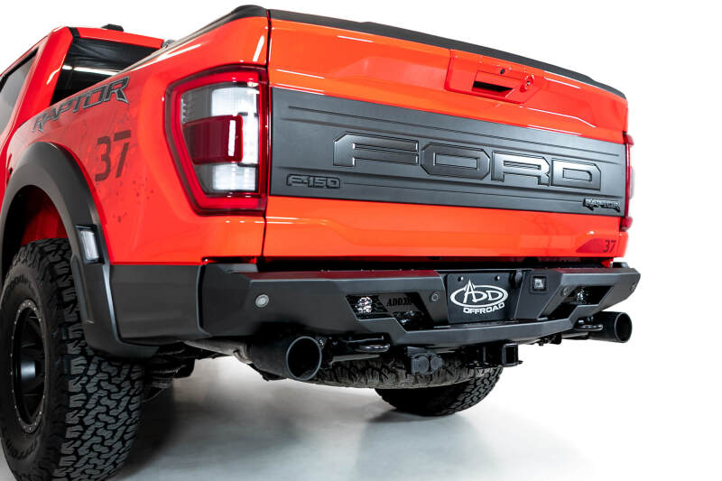 2022+ Ford Raptor Stealth Fighter R Bumper with 2 Cube Lights - Hammer Black | Heavy-Duty Off-Road Front Bumper for Ford F-150 Raptor | Perfect for Truck Enthusiasts & Off-Road Adventures