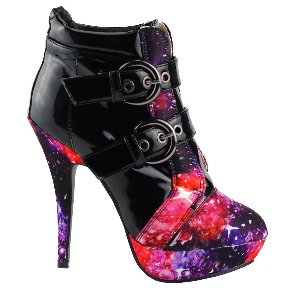 SHOW STORY Punk Buckle Night Sky High Heel Stiletto Platform Ankle Boots Women LF30301 | Gothic Fashion, Night Out & Party Shoes for Women