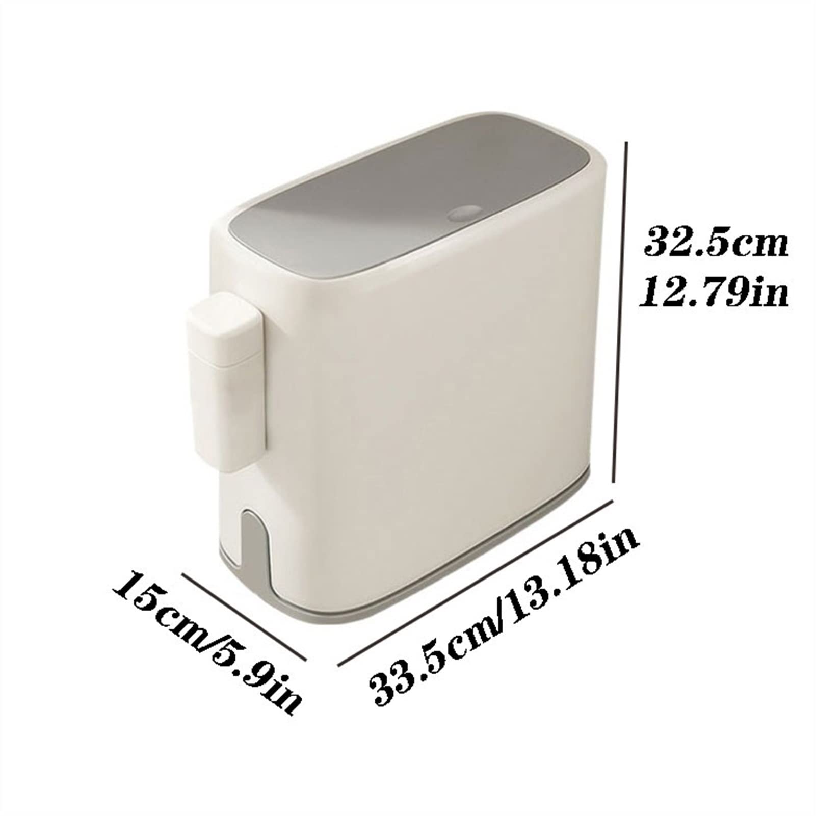 TOMYEUS 13 Gallon Stainless Steel Trash Can with Lid - Double Layer Kitchen & Bathroom Garbage Bin, Narrow Space Design, Odor Control for Home, Office, Dorm Use - Perfect for Under Sink, Pantry & Toilet Areas
