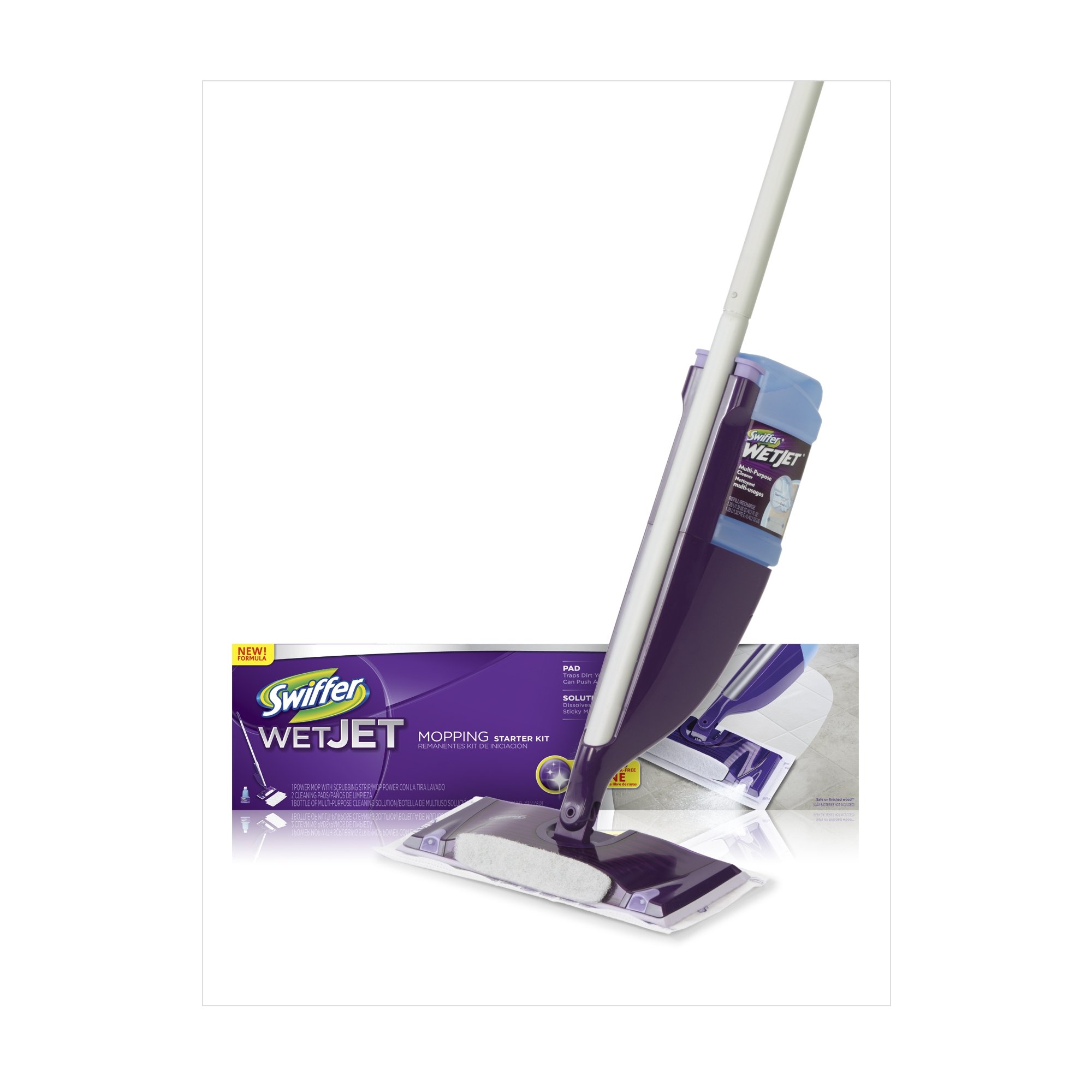 WetJet Spray Mop Floor Cleaner Kit - Premium Hardwood & Tile Floor Cleaning System for Home & Kitchen - Easy to Use, Refillable, with Extra Pads & Cleaning Solution - Perfect for Daily Cleaning & Pet Hair Removal