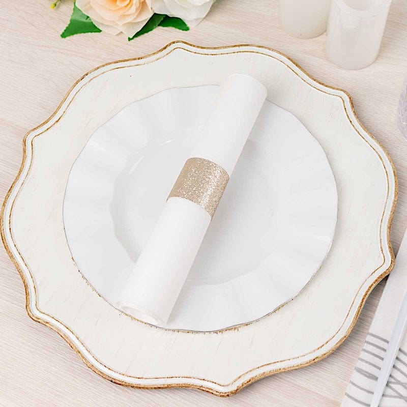 50 Pack Disposable Glitter Napkin Rings for Wedding, Party, Baby Shower & Holiday Table Decor - Gold & Silver Elegant Napkin Holders
