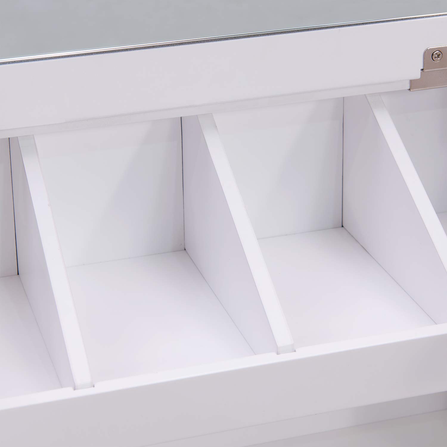 SEI Furniture White Wall Mount Ledge with Vanity Mirror - Transitional Style Shelf for Bathroom, Bedroom & Entryway Decor