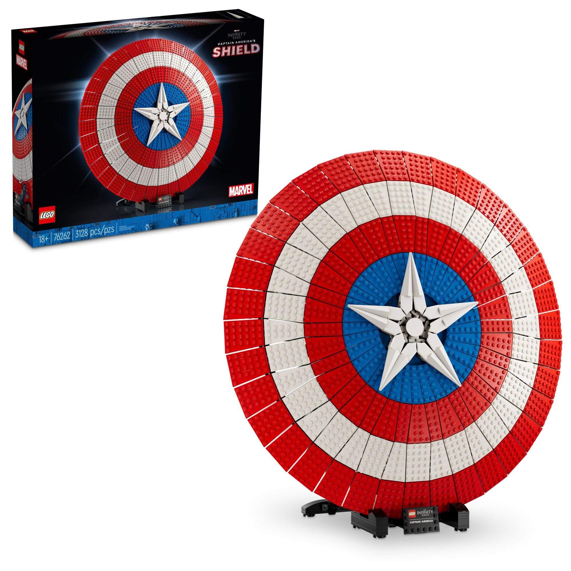 **LEGO Marvel Captain America’s Shield 76262 Building Set – Collectible Replica for Adults, Perfect Graduation Gift & Home Display | Superhero Decor & Fan Collection**