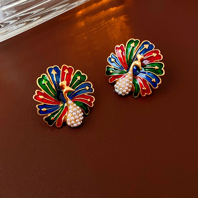 Elegant Peacock Pearl Earrings for Women - Hypoallergenic Dangle Jewelry | Perfect for Weddings, Parties & Special Occasions | WE120