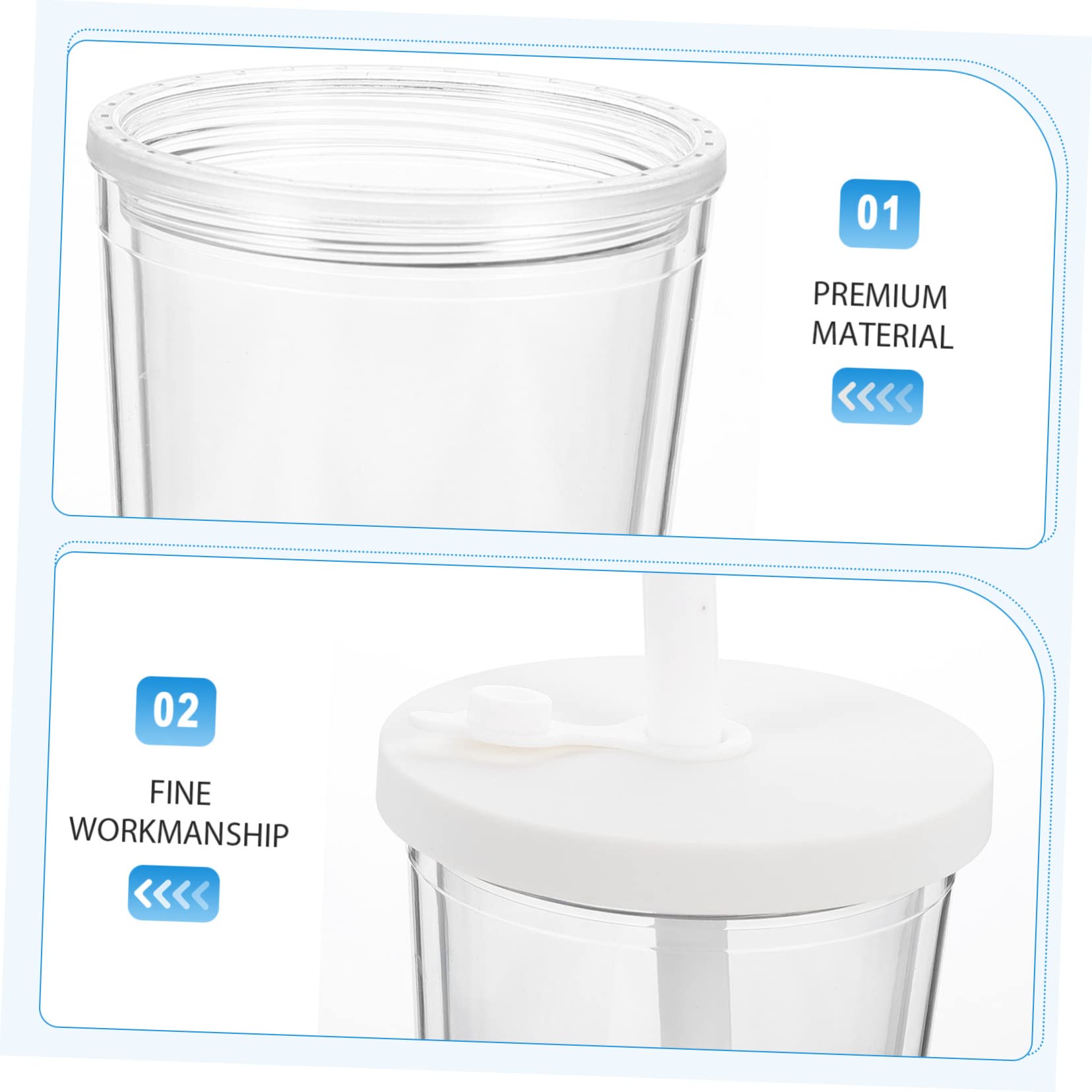4 Sets Glass Sippy Cups with Straw & Black Lid - Reusable Milk Tea Tumblers, Travel Drinking Glasses for Cold Beverages, Iced Coffee & Smoothies - Perfect for Office, Home & Outdoor Activities (Color: White)