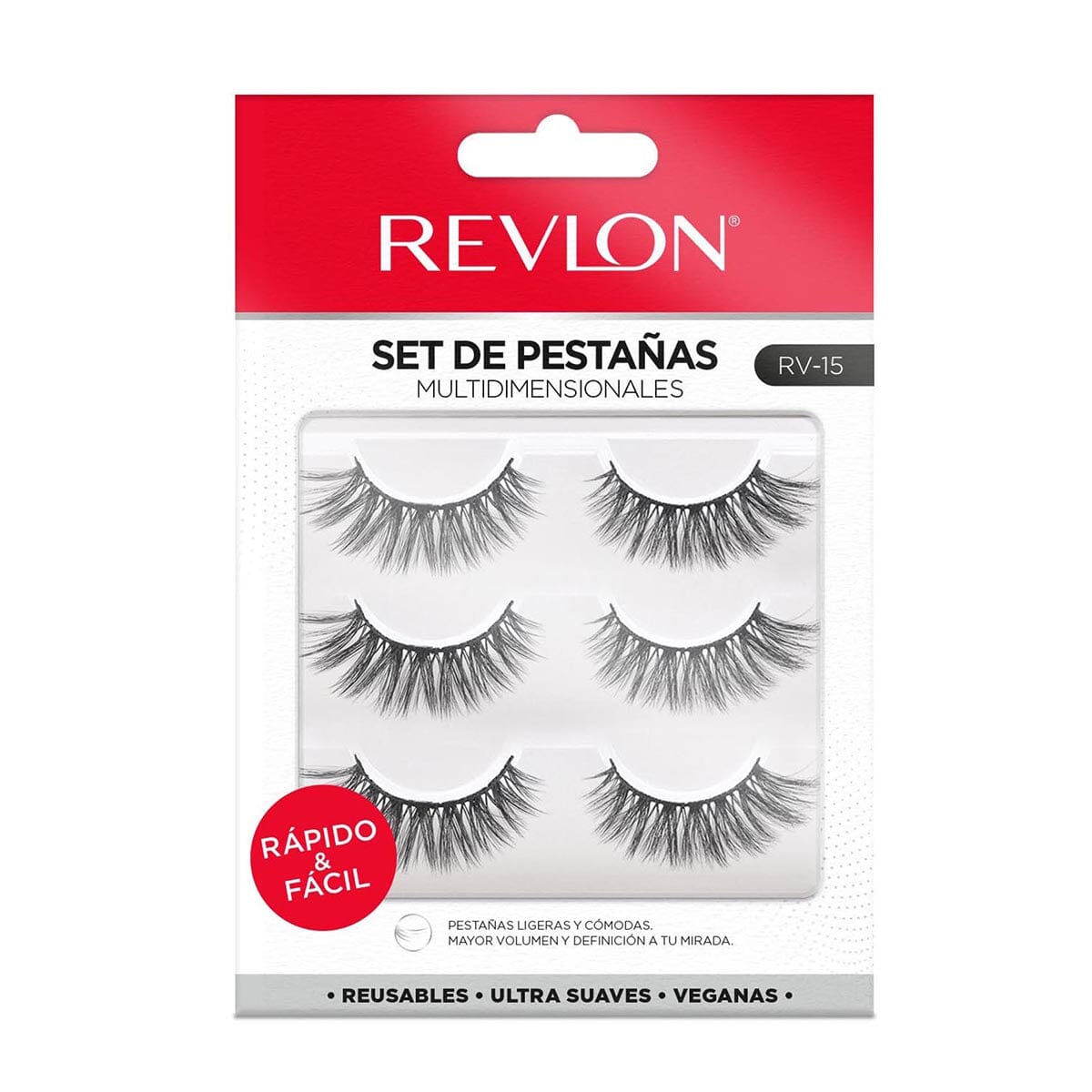 Revlon Eyelashes 3-Pairs, Natural Look False Lashes - Model 3 for Parties, Weddings & Special Occasions