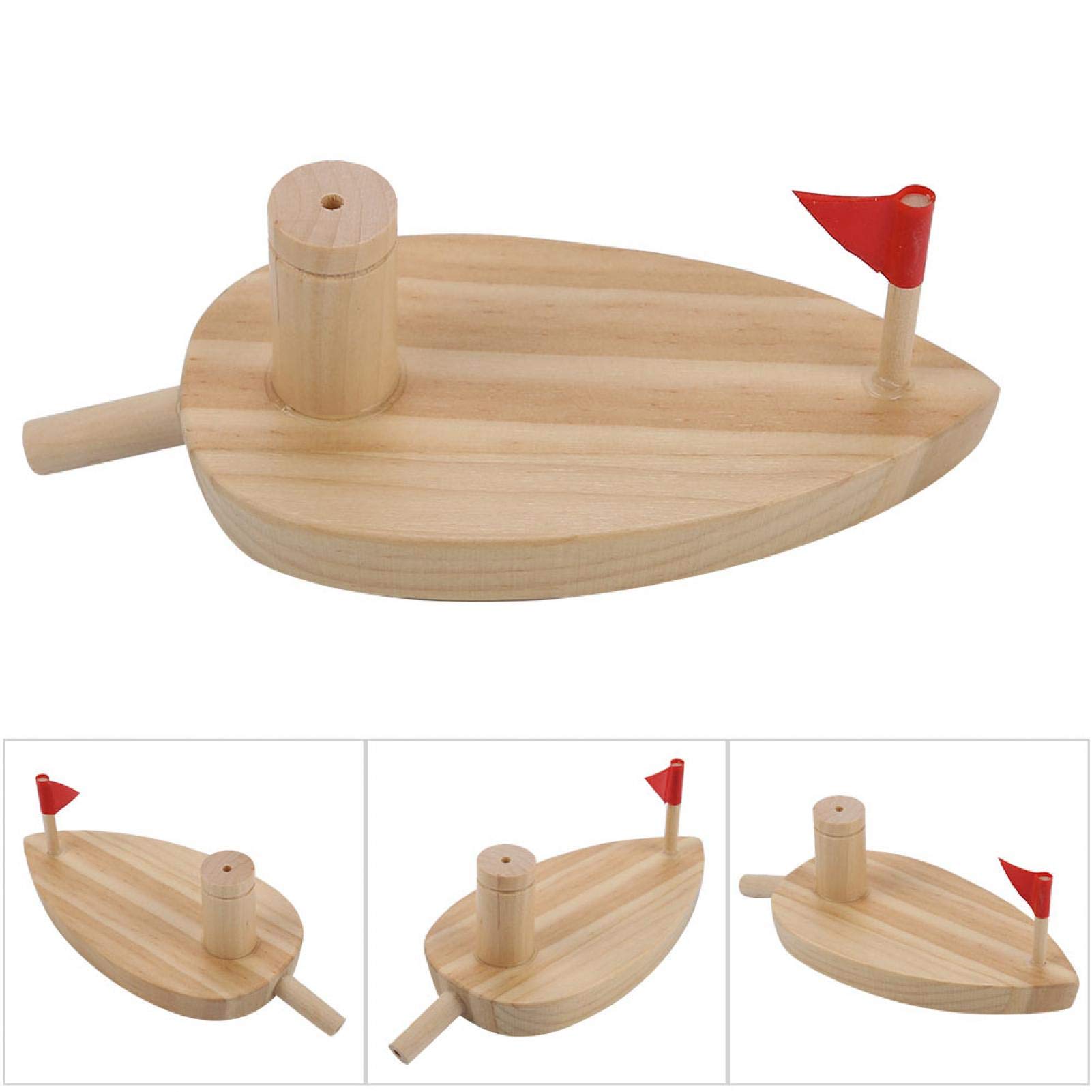 Balloon Powered Wooden Boat Toy - Inertial Balloon Boat for Kids, Fun Water Play & Bath Time Toy - Perfect for Pool, Bathtub, and Outdoor Play