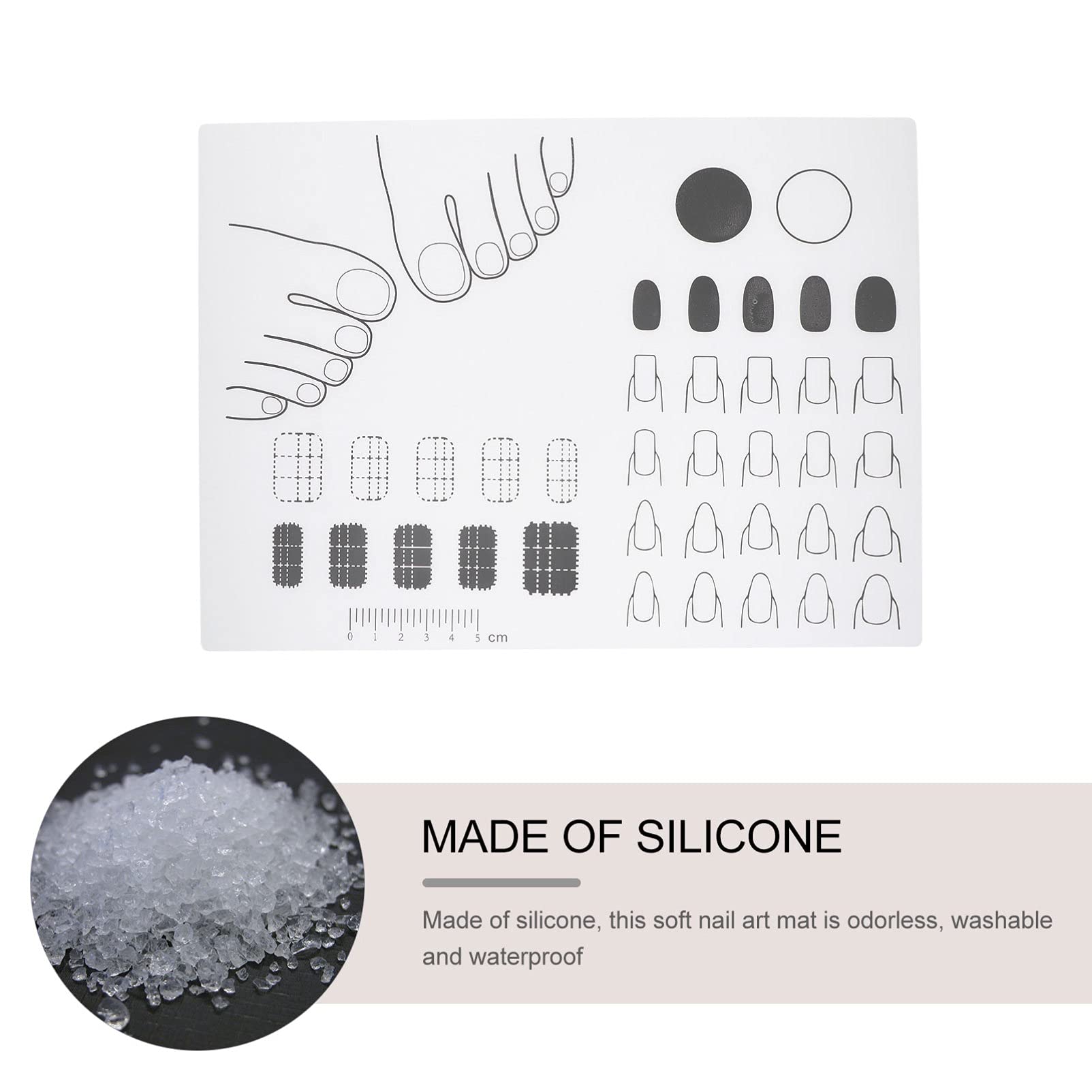 Professional Silicone Manicure Mat for Acrylic Nails - Non-Slip Nail Art Training Pad, Reusable Nail Extension Practice Mat with Stamped Guide - Perfect for Salon, Home DIY Nail Art & Beauty Training