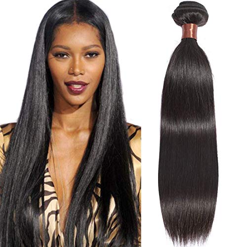 BLACKMOON HAIR Brazilian Virgin Unprocessed Straight Human Hair Weave 28 Inch - Natural Black Color for Sew-in, Clip-in Extensions & Styling