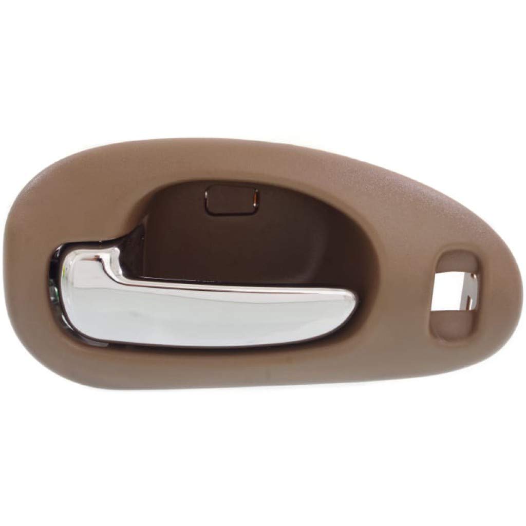 1999-2001 Chrysler LHS Driver Side Front Interior Door Handle - Beige Bezel with Chrome Lever & Door Lock Hole | Base Trim | Replacement for Worn or Broken Handles | Easy DIY Installation for Car Interior Repair