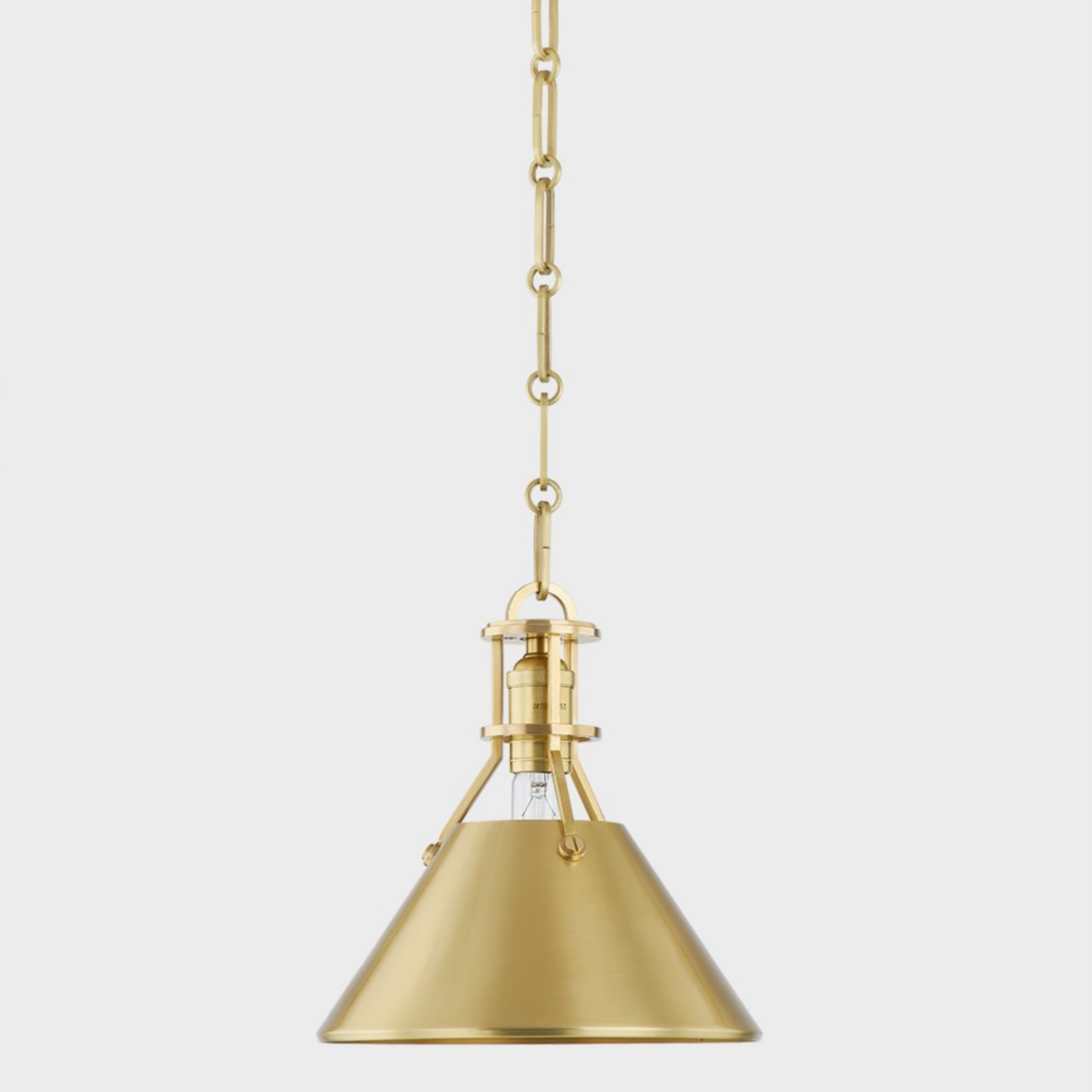 Vintage Aged Brass Metal No. 2 Pendant Light - Industrial Style Ceiling Hanging Fixture for Kitchen Island, Dining Room & Bar Lighting