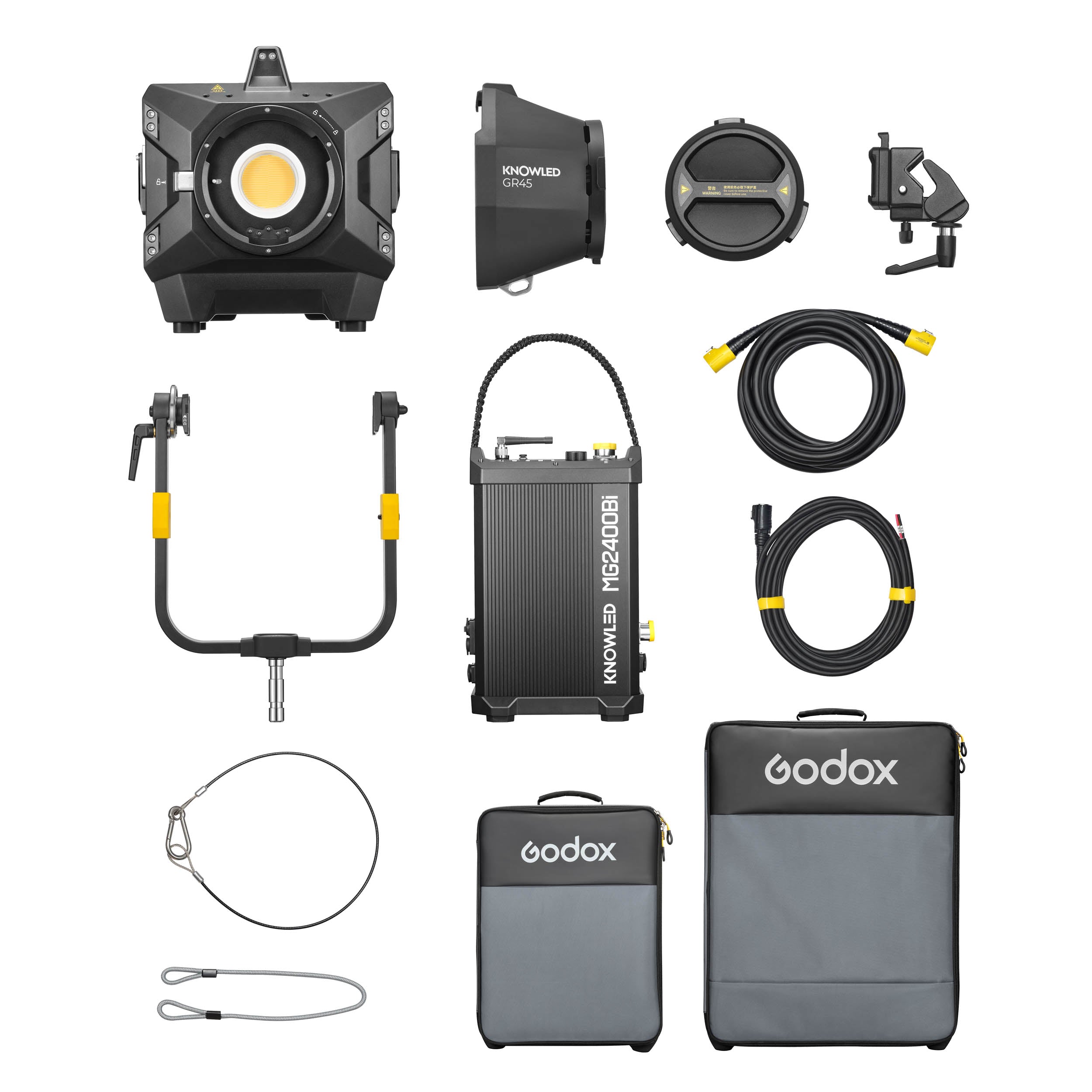 KNOWLED MG2400Bi K1 Bi-Color COB LED Video Light Kit with Soft Case for Film, Photography & Broadcasting - Professional Studio Lighting for YouTube, Live Streaming & Cinematography