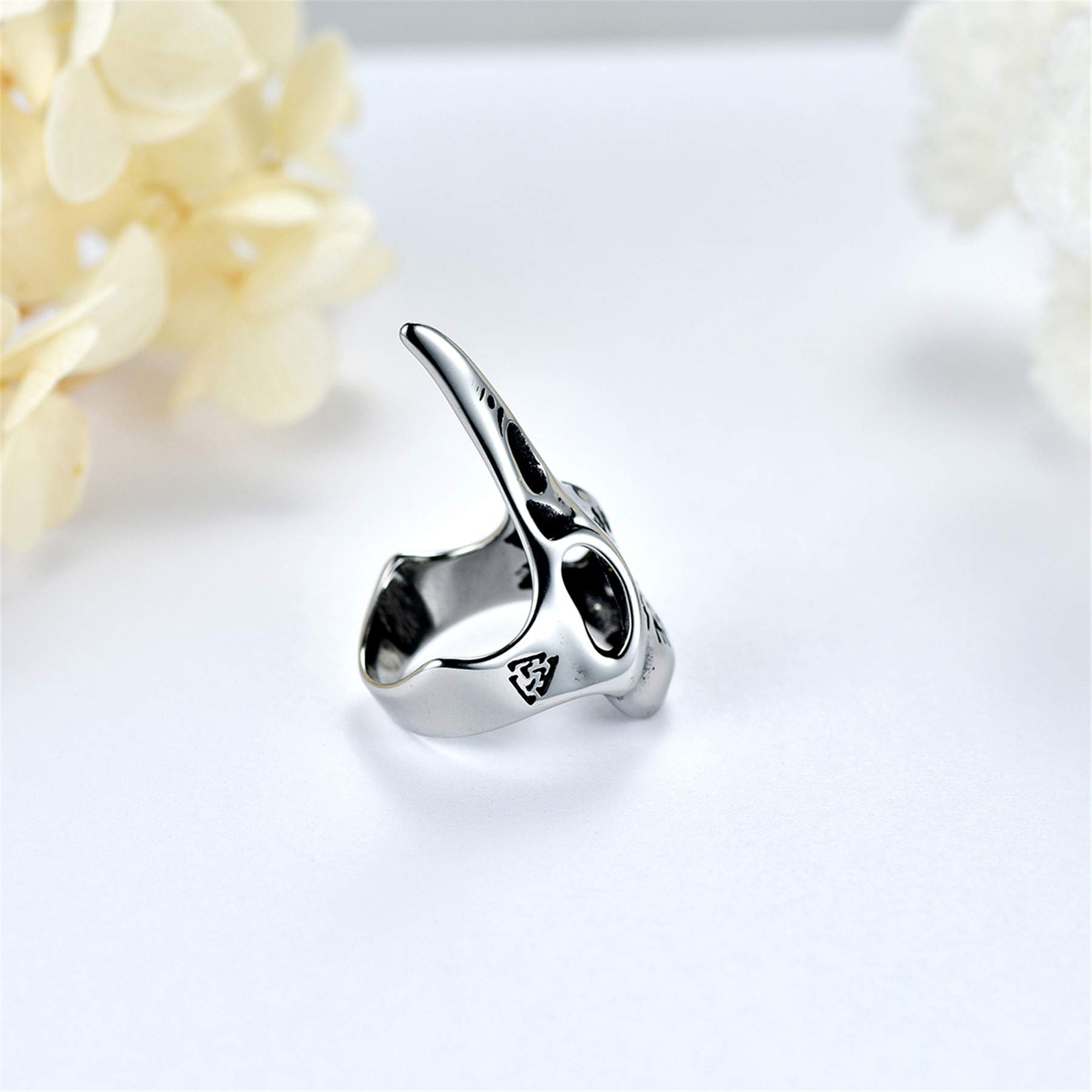 Viking Jewelry for Men - Odin's Ravens Stainless Steel Ring, Nordic Norse Mythology Inspired Band, Size 7-12, Perfect for Christmas Gifts, Viking Cosplay & Medieval LARP Events