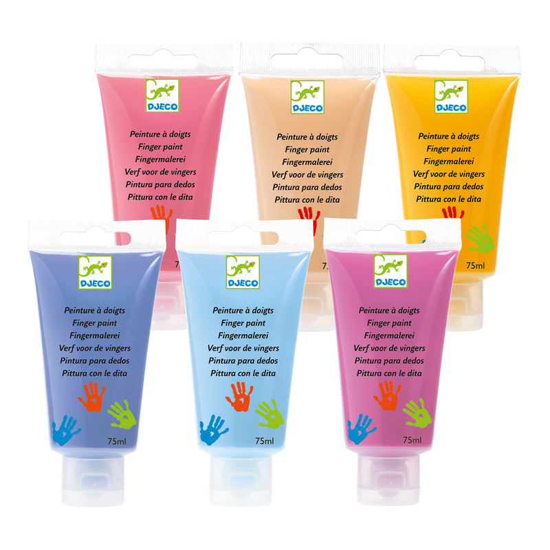 6 Finger Paint Tubes - Non-Toxic Washable Kids Art Supplies for Creative Painting | Perfect for Classroom, Home & DIY Craft Projects