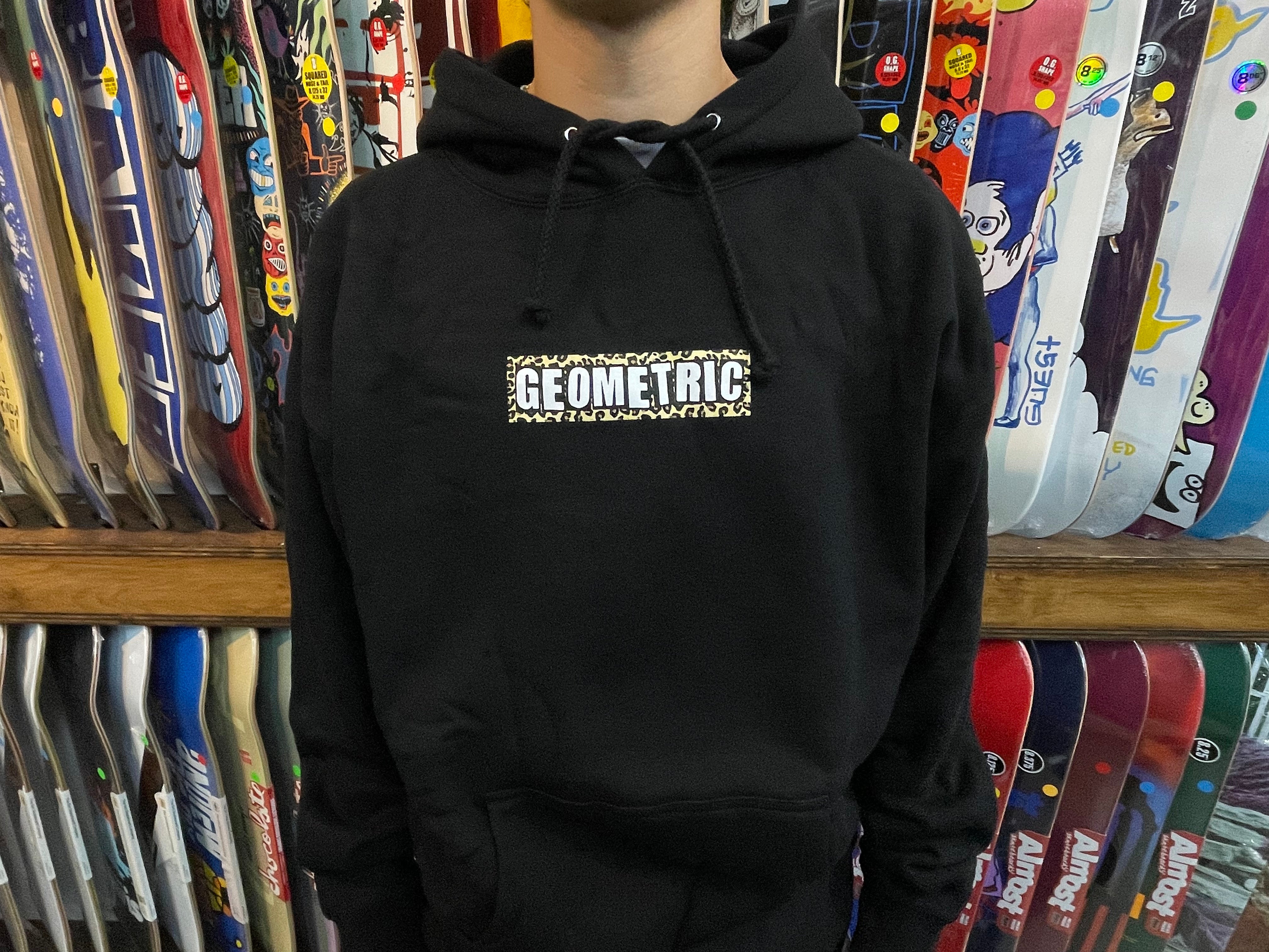 Geometric X Baker Cheetah Print Hoodie for Men & Women - Black | Trendy Streetwear, Casual Wear & Winter Fashion Hooded Sweatshirt