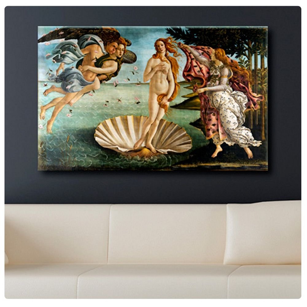 Alonline Art - The Birth of Venus by Sandro Botticelli | Framed Stretched Canvas Wall Art (42