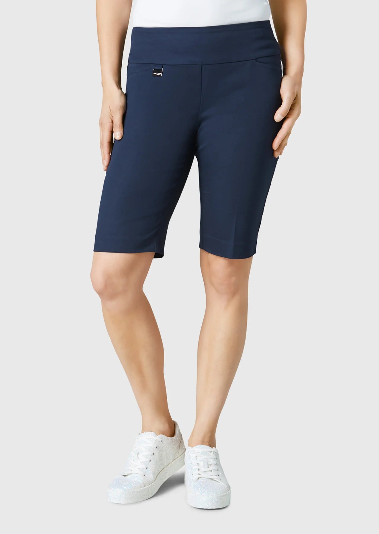 Lisette L Montreal 11 Inch Jupiter Bermuda Shorts with Pockets for Women - Marine Blue | Comfortable Casual Wear for Summer, Beach & Vacation