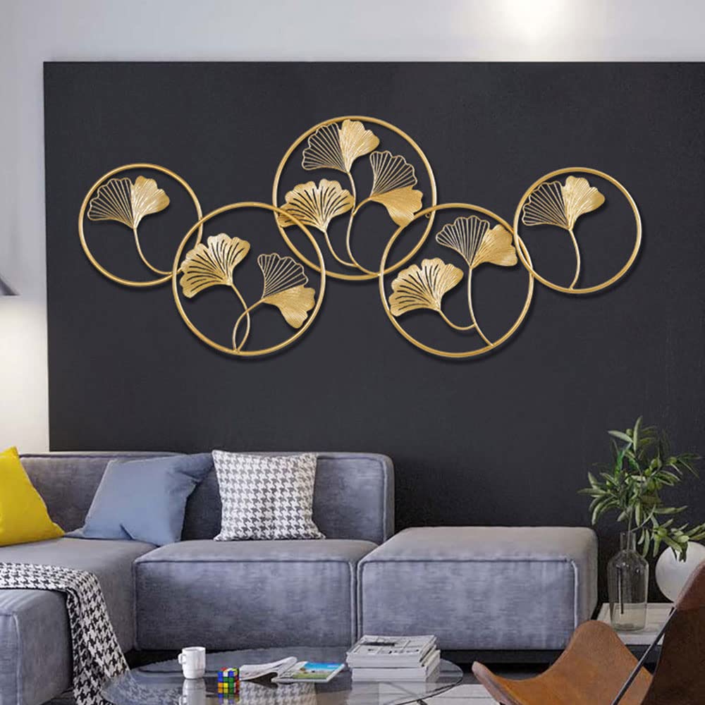 Golden Ginkgo Leaf Metal Wall Art - 55