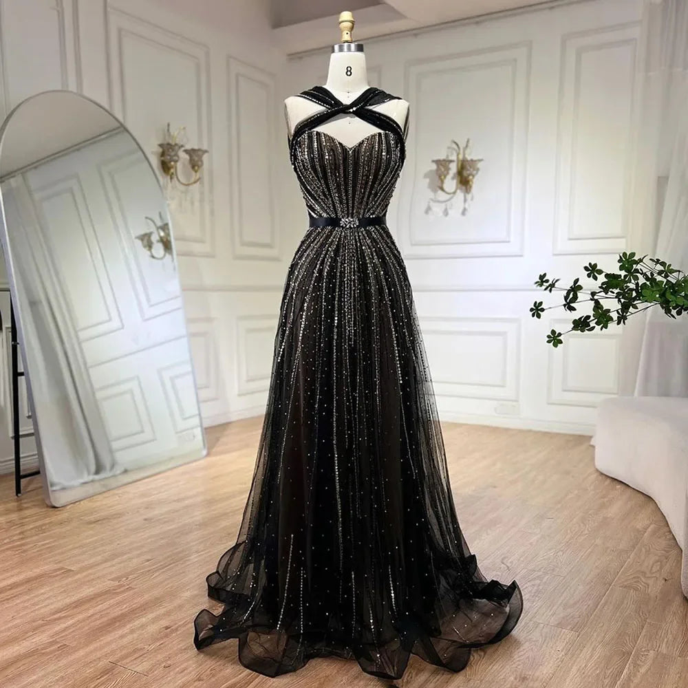 Luxury Beaded Mermaid Evening Gown for Women - Dubai Turquoise Spaghetti Strap Wedding Party Dress 2025 | Elegant Formal Gowns for Prom, Red Carpet & Special Occasions