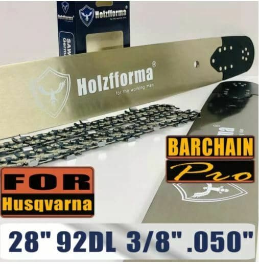 Holzfforma 28 Inch 3/8 .050 92DL Chainsaw Bar & Full Chisel Chain Combo for Husqvarna - Perfect for Tree Cutting, Logging, and Woodworking Projects