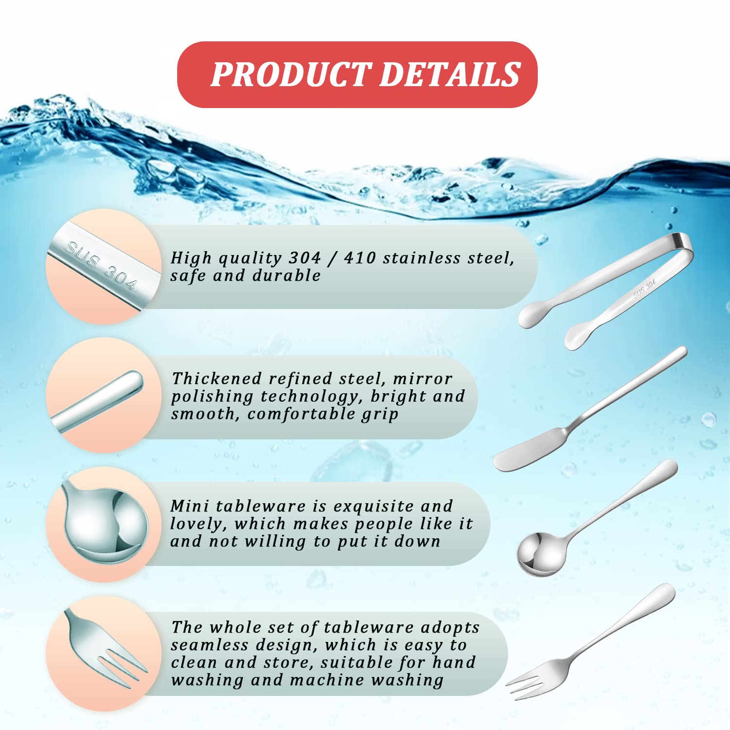 16-Piece Stainless Steel Cheese Butter Spreader Knife Set - Charcuterie Board Utensils with Mini Serving Tongs, Spoons & Forks for Jam, Appetizers, Pastry - Perfect for Charcuterie Boards, Cheese Platters, and Party Serving