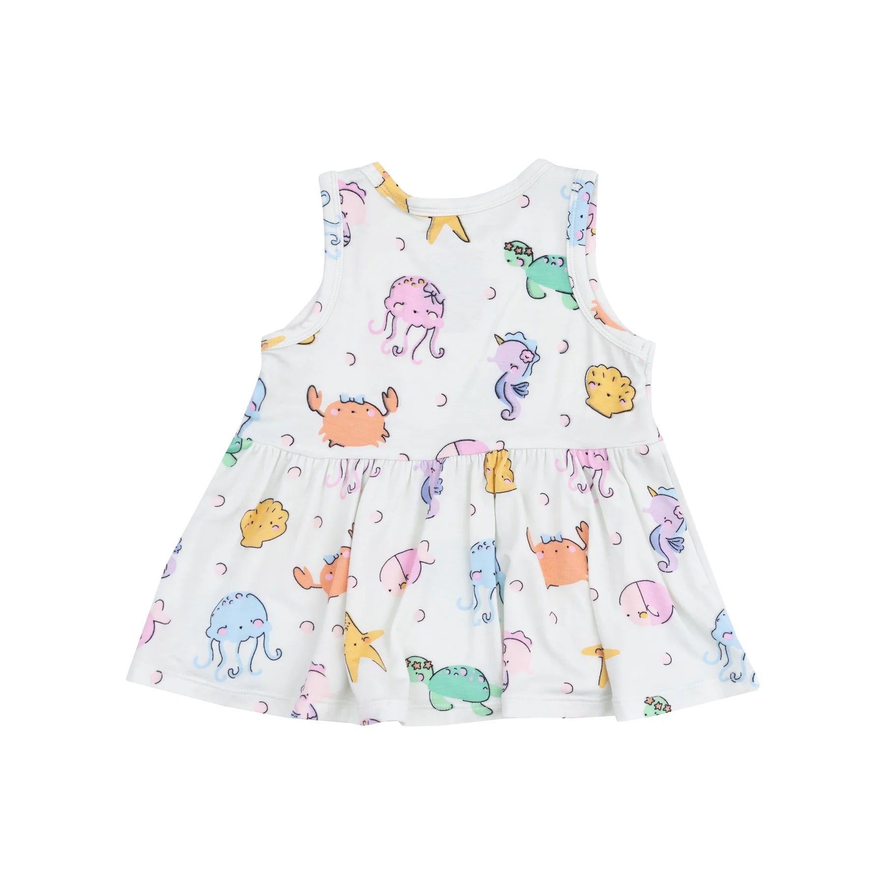 Stylish Cutie Sea Creatures Peplum Tank Top & Bike Shorts Set - Women's Summer Beach Outfit for Swimming, Yoga & Casual Wear
