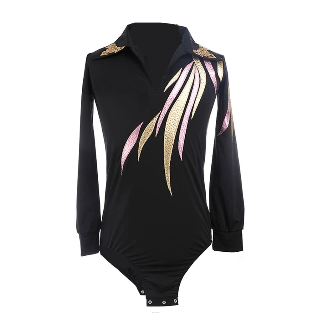 LIUHUO Men's & Boys' Figure Skating Suit - Black High Elastic Breathable Performance Outfit with Velvet Long Sleeves for All Seasons | Perfect for Ice Skating Practice, Competitions & Winter Sports