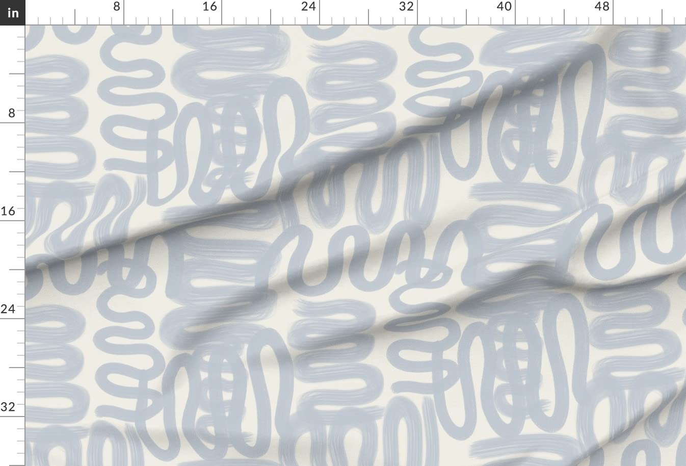 Soft Blue Cream Abstract Graffiti Printed Minky Fabric by The Yard - Premium Spoonflower Fabric for Sewing Baby Blankets, Quilt Backing & Plush Toys - Perfect for DIY Crafts, Nursery Decor & Soft Toy Making