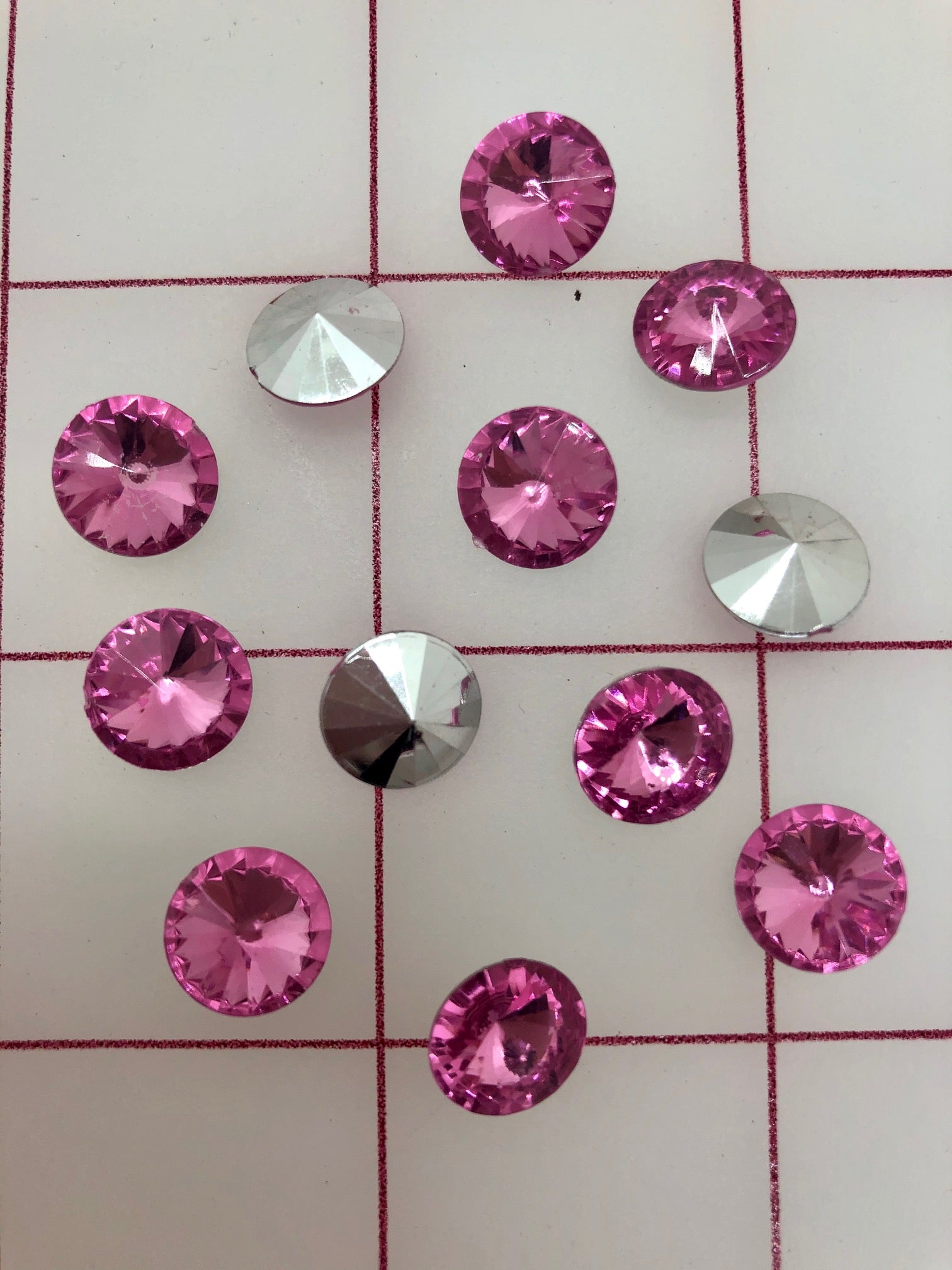 Decorative Acrylic Gems - Rose Pink 1/2 Inch for DIY Crafts, Scrapbooking & Home Decor | Premium Quality Close Out Sale