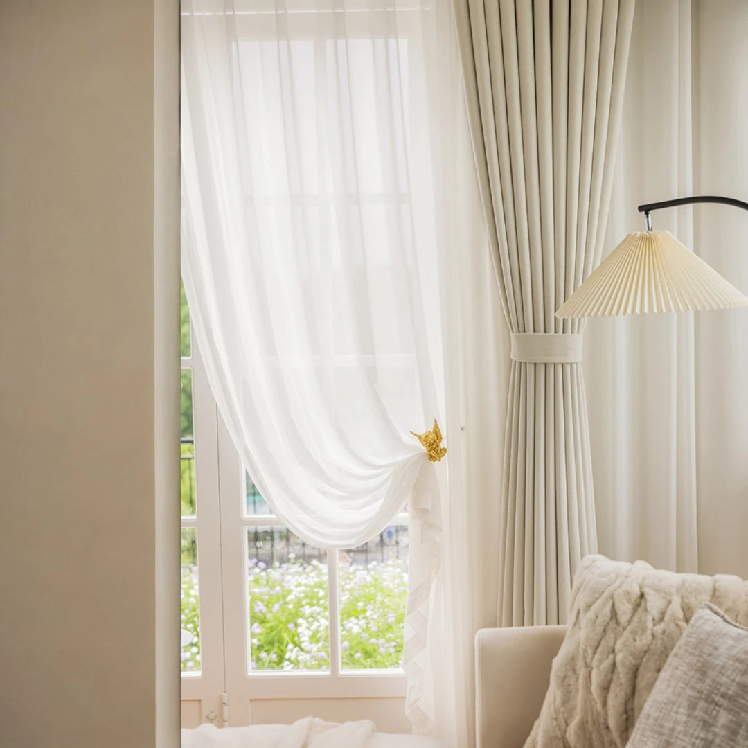 Janet Herringbone Fire Retardant Chenille Blackout Curtains for Bedroom & Living Room - Thermal Insulated Noise Reducing Window Drapes for Home Decor