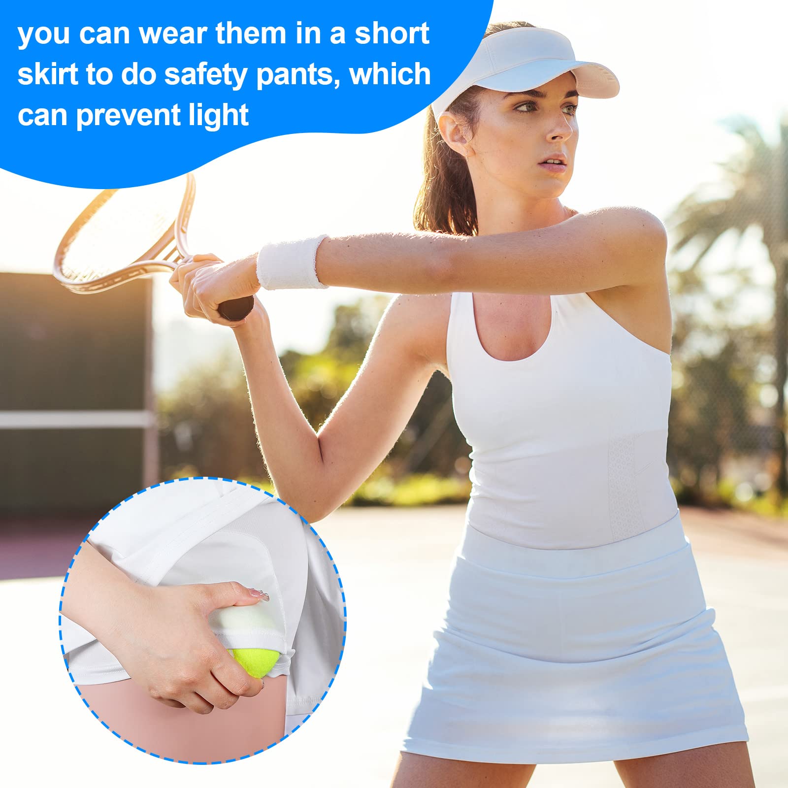 2 Pack Women's Tennis Under Shorts with Ball Pockets - Yoga Workout Shorts for Women - Moisture Wicking & Tummy Control - Black & White - Perfect for Tennis, Yoga, Gym & Running