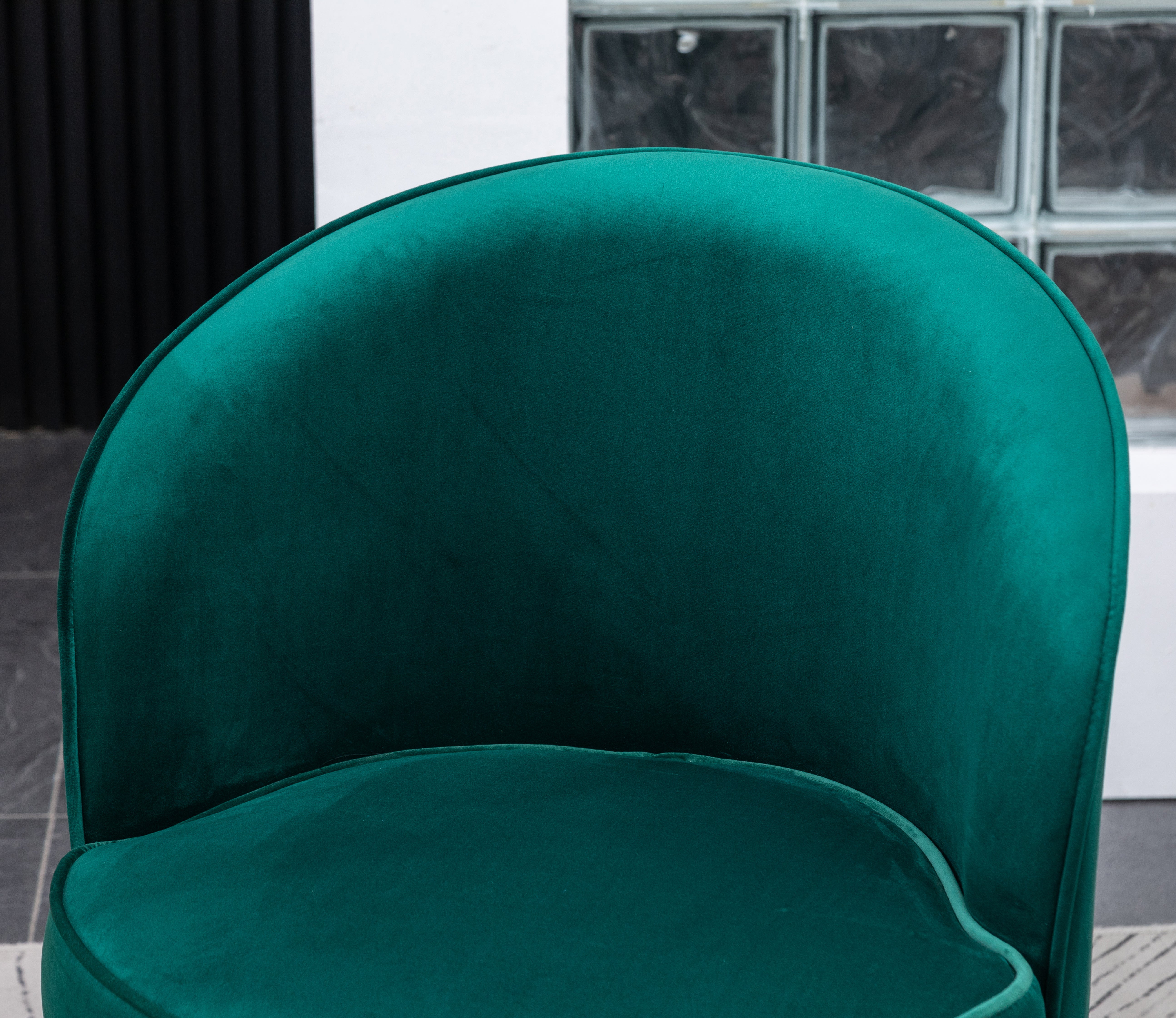Roundhill Furniture Wania Contemporary Velvet Swivel Chair - Modern Accent Chair with 360° Rotation for Living Room, Bedroom & Office - Plush Velvet Upholstery & Sturdy Metal Base