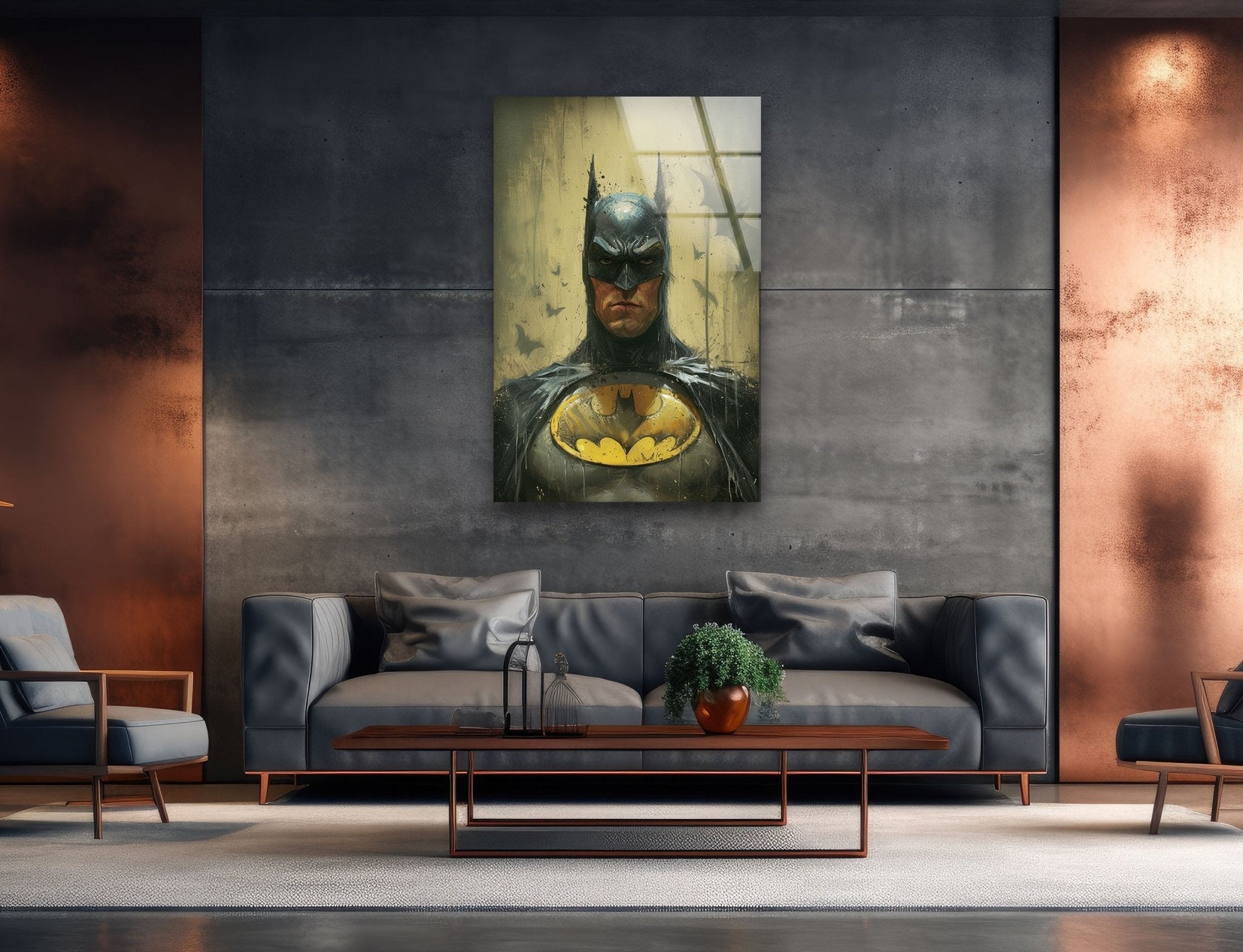 Batman Glass Wall Art - Stunning Superhero Decor for Home & Office - Perfect for Living Room, Bedroom, or Man Cave