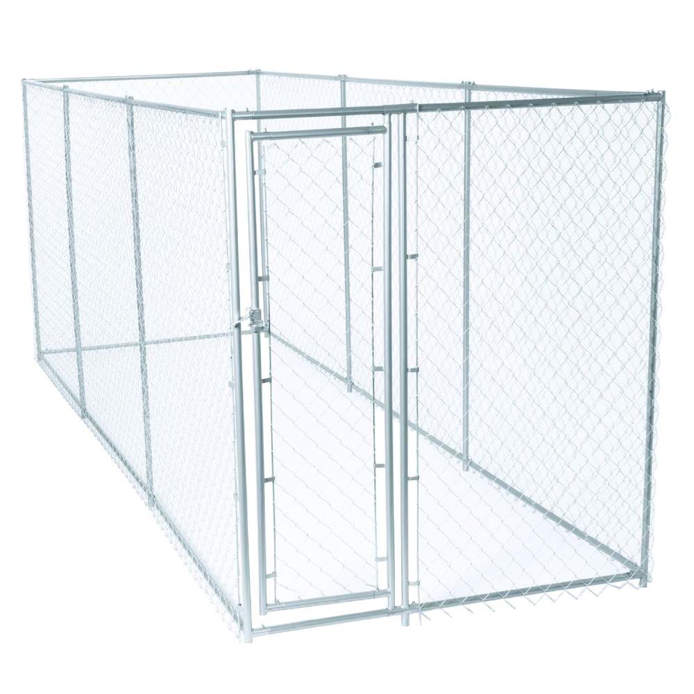 2-in-1 Galvanized Chain Link Dog Kennel - 6ft H x 5ft W x 15ft L or 6ft H x 10ft W x 10ft L - Heavy Duty Outdoor Pet Enclosure for Dogs, Backyard Fence, and Secure Play Area