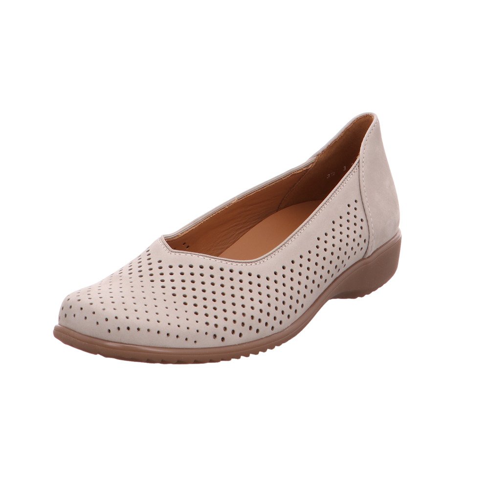 ARA Women's Genuine Leather Ballet Flats - Comfortable Slip-On Shoes Size US 9.5 M (UK 7) in Classic Beige | Perfect for Office, Travel & Casual Wear