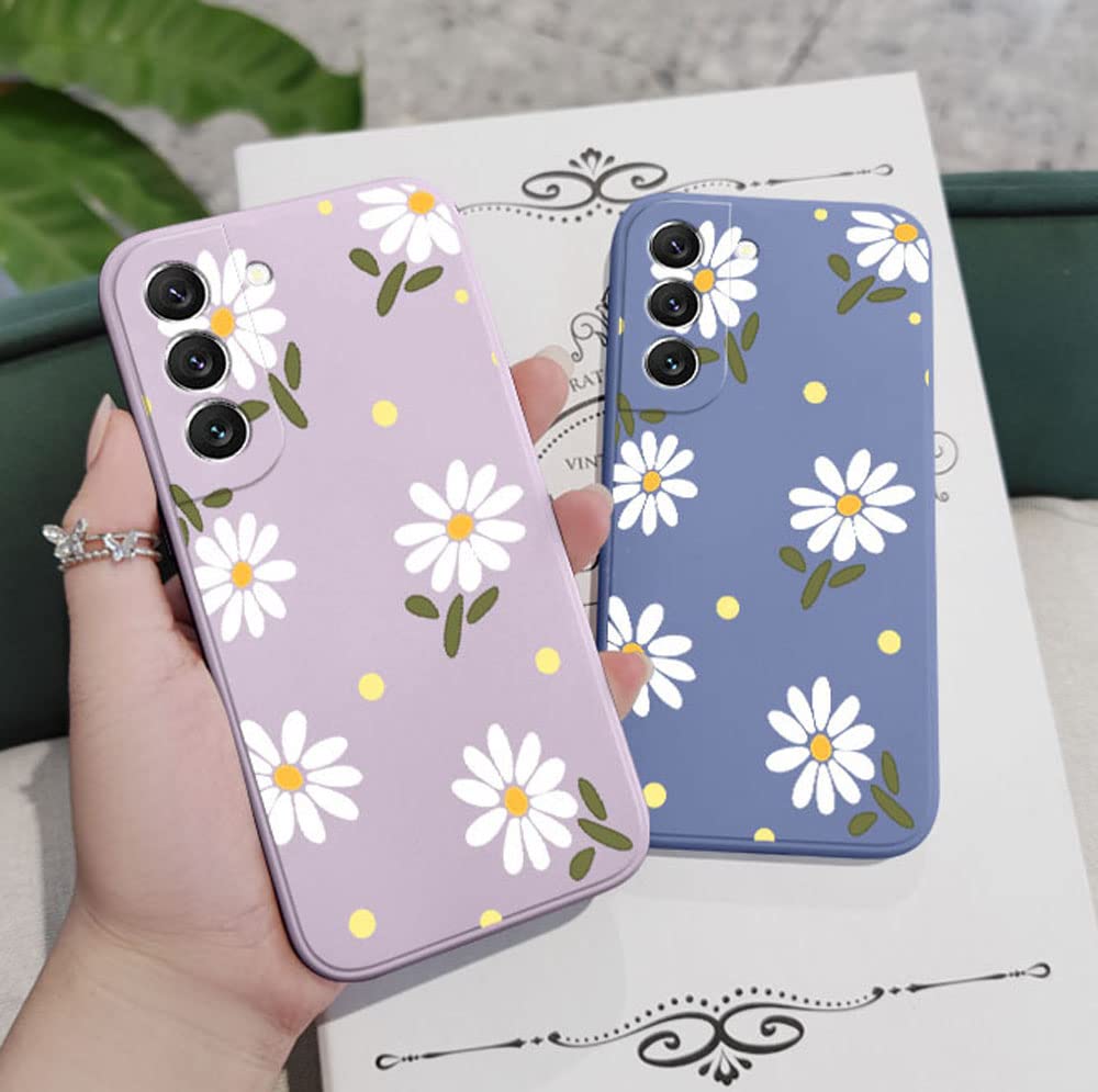 **Cute Daisy Pattern Samsung Galaxy A50 Case - Shockproof TPU Bumper & Liquid Silicone Cover with Full Camera Protection (Compatible with Galaxy A50/A50s/A30s) - Perfect for Everyday Use, Travel & Outdoor Activities**